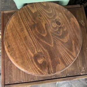 Round Wooden Cake Platter 18”